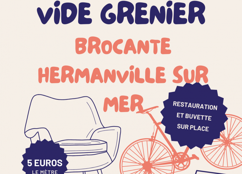 Affiche-Vide-grenier-Brocante-Illustratif-Beige-bleu-orange